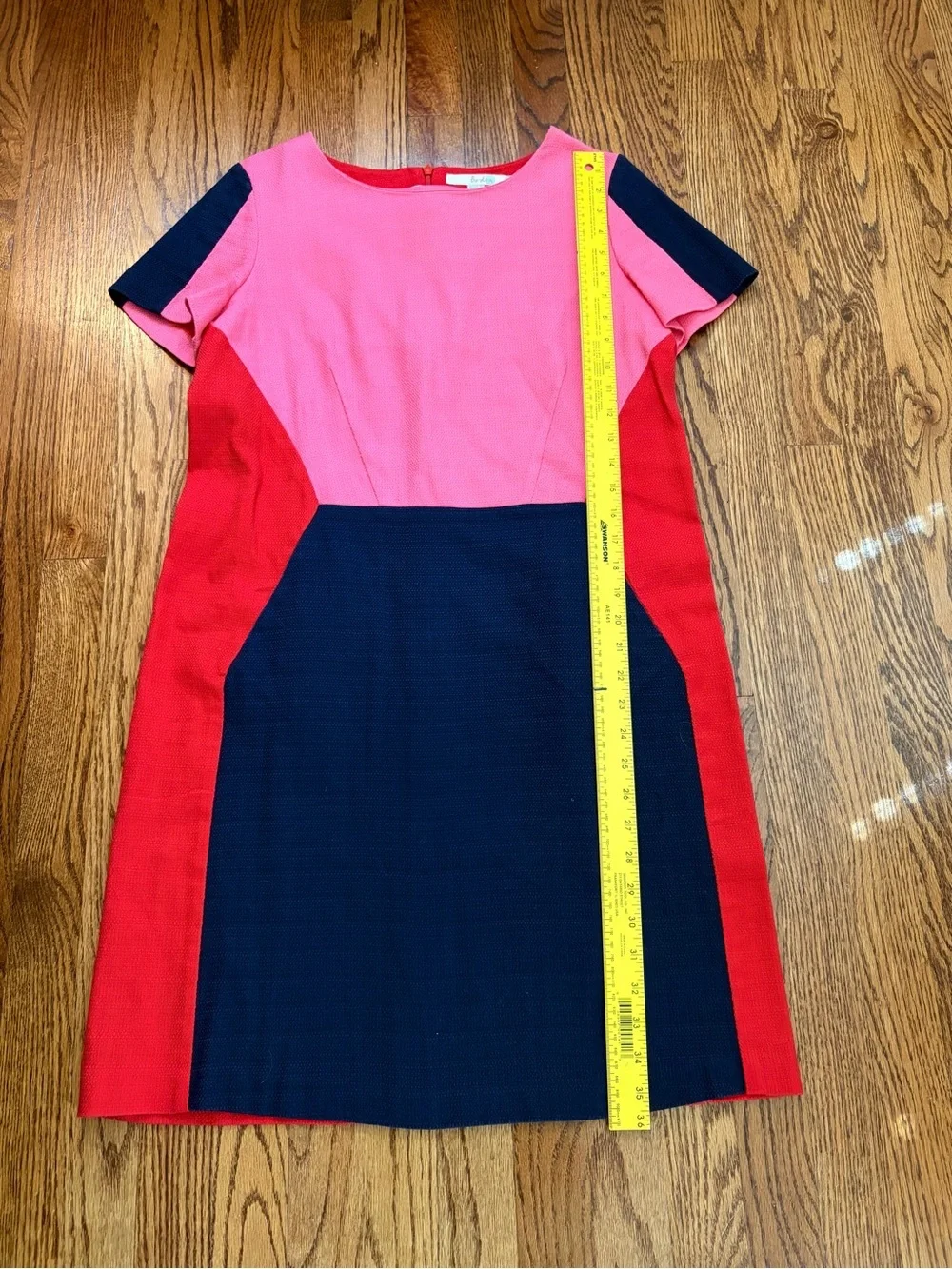 Boden Pippa Colorblock Shift Dress Pink Red Navy Pockets US 10L